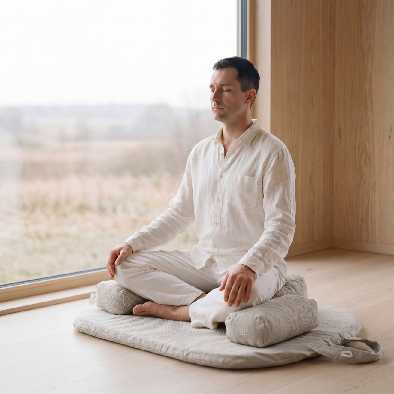 To support the knees in cross-legged sitting